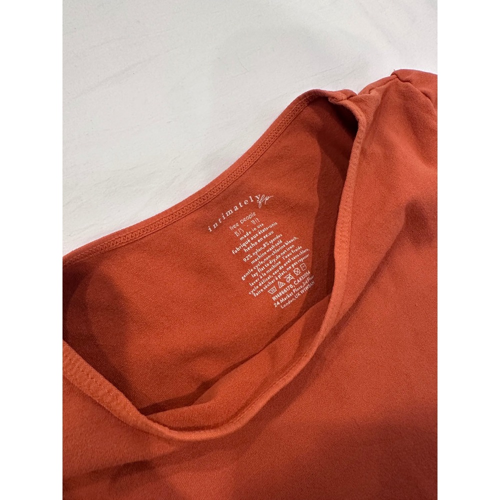 Intimately Free People Rust Orange Short Sleeve Bodysuit XS/S Crew Neck Snaps
